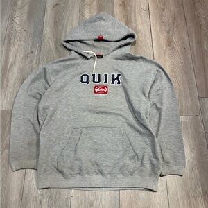 Vintage Men’s 90s Y2K GRAIL Baggy Quicksilver Gray Hoodie Size XL Distressed